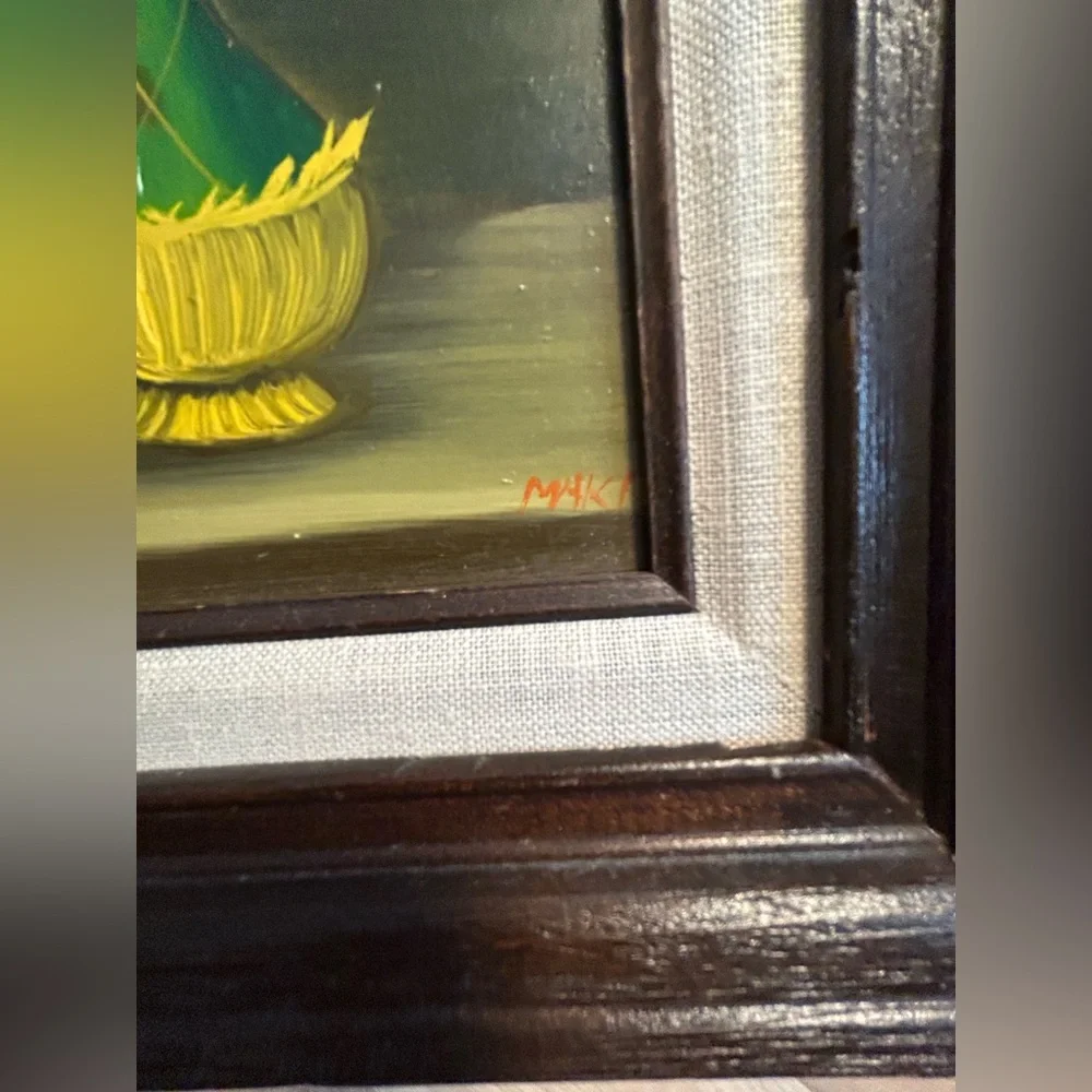 Hand Crafted Brown and White Framed Still Life Pair